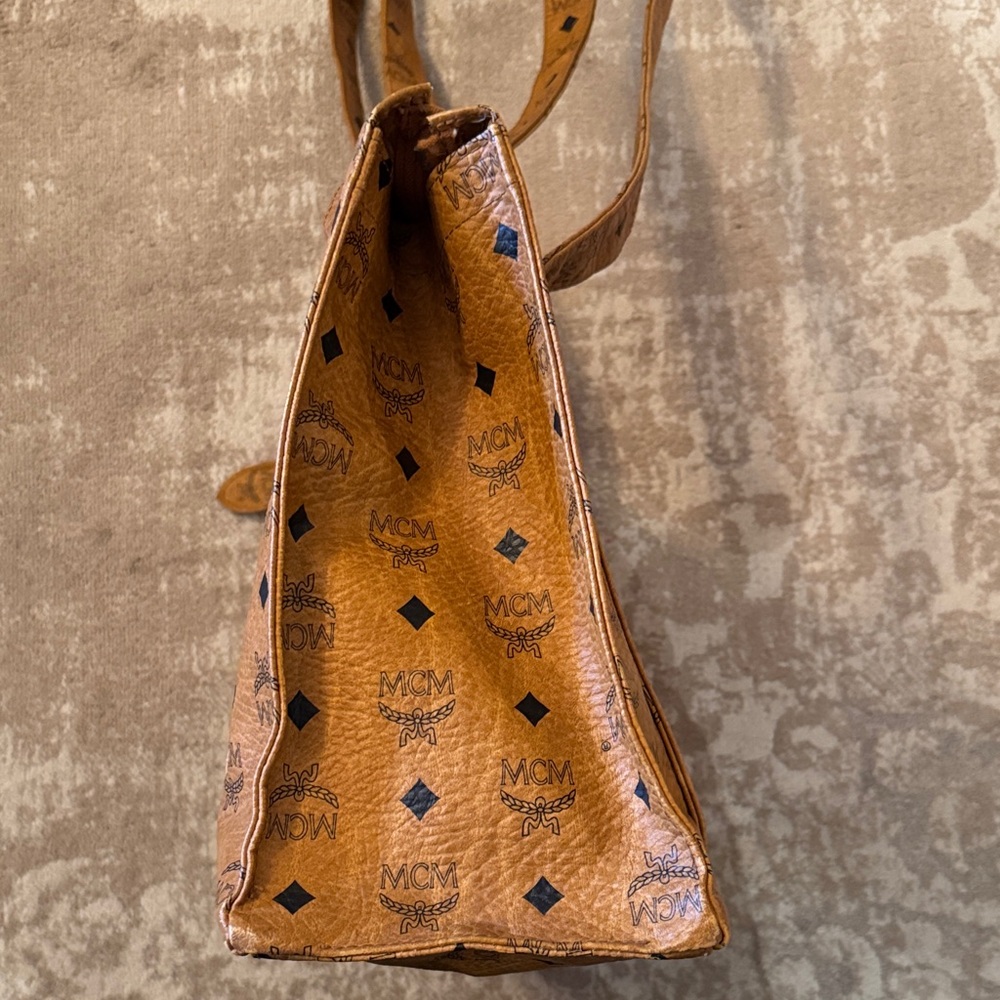 MCM Cognac Monogram Tote Bag - Picture 5 of 15